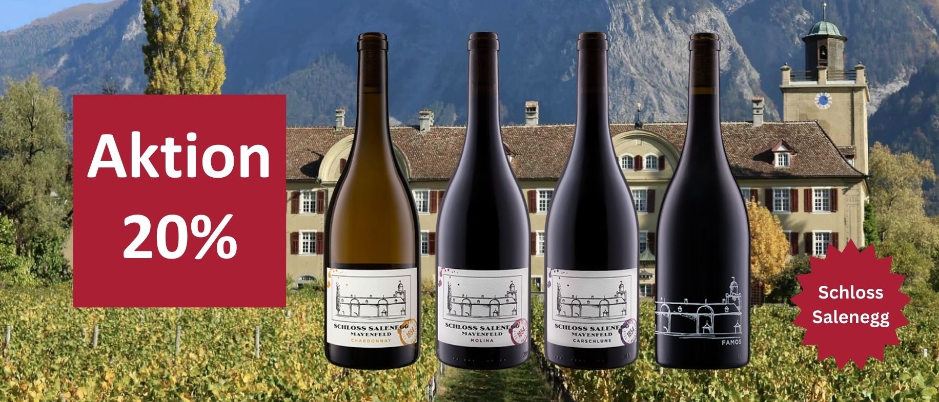 Aktion 20 Prozent % Rabatt schloss Salenegg Wein Bündner Herrschaft